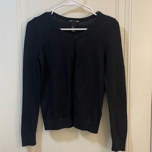 H&M Button-down Black Crew Neck Sweater